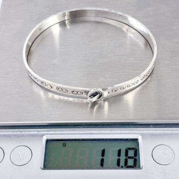 Vintage Sterling Silver 925 Buckle Motif Bangle Bracelet - Picture 8 of 9
